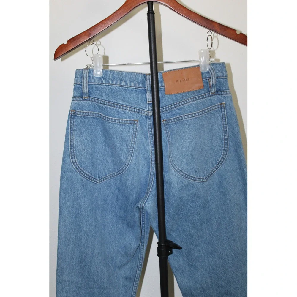 FRAME Le Italien Straight Leg Jeans High Rise Medium Wash Blue Size 25 Italy